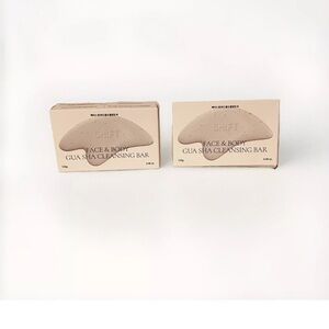 SHIFT Face & Body Gua Sha Cleansing Bar Soap TWO NEW Korea pH 5.5 Dead Sea Salt